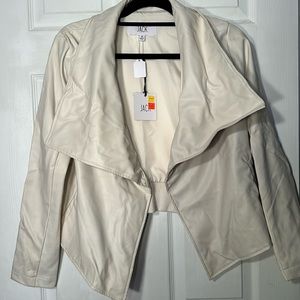 Women’s White Leather Jacket